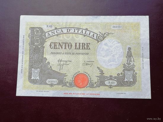 Италия 100 лир 1943 1944