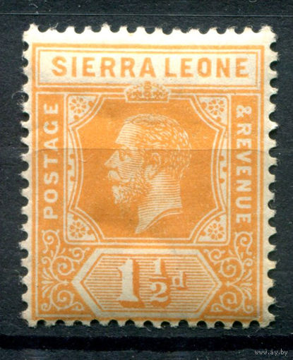 Британские колонии - Сьерра-Леоне - 1912г. - король Георг V, 1 1/2 P - 1 марка - MH [Mi 83]. #4-B5-130-A-1