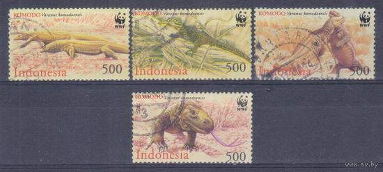 [1828] Индонезия 2000. Фауна.Варан острова Комодо. Гашеная серия.