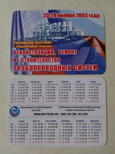 Карманный календарик.2003 год