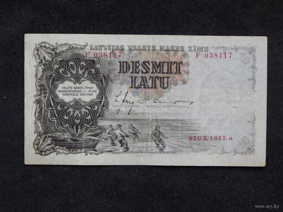 Латвия 10 латов 1937г.