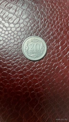 Монета 20 грошей 2010г. Польша. Хорошая!