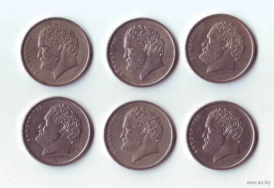 Монеты Греции, 10 драхм 1982, 1984, 1990 гг.