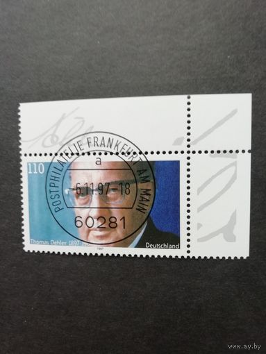 Германия. 1997 Марка "100 лет со дня рождения Томаса Дехлера" (гашеная с клеем) Mi.1963 каталог 1.00 евро