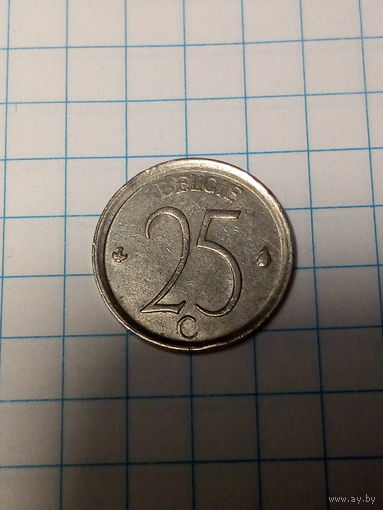 25 сантимов Бельгия 1965 год