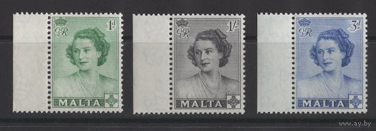 Мальта 1950 ** Визит принцессы Елизаветы, серия 3 марки, Британские колонии