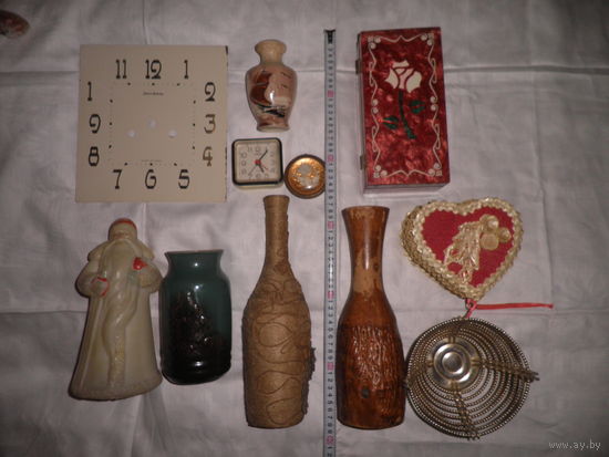 Вазы,Дед Мороз,шкатулки,часы,зеркало и др.предметы из СССР.Сборный лот.С рубля.