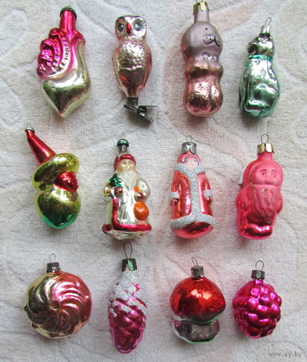 Елочные игрушки одним лотом. Стекло, СССР