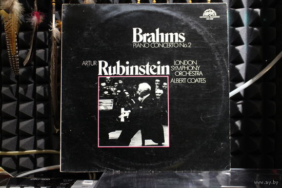 Johannes Brahms, Arthur Rubinstein, The London Symphony Orchestra, Albert Coates - Piano Concerto No. 2 (1981, Vinyl)