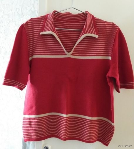 Кофты бордо и беж в полоску, б/у, р.50-52