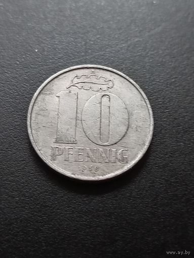 ГДР 10 пфеннигов 1969 г.