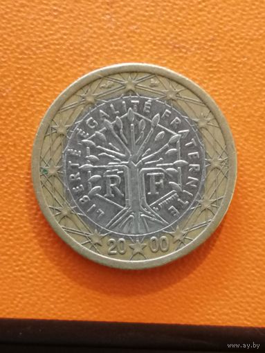 Франция 1 евро, 2000 год, KM# 1288