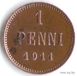 1 пенни 1911 год _состояние XF/aUNC
