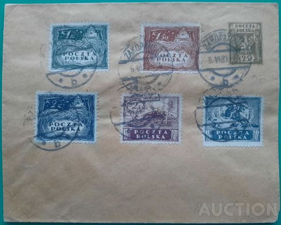 Конверт з марками. Польша. 1921 г.