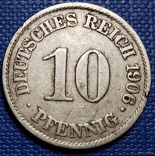 Германия 10 пфеннигов 1906 г. А
