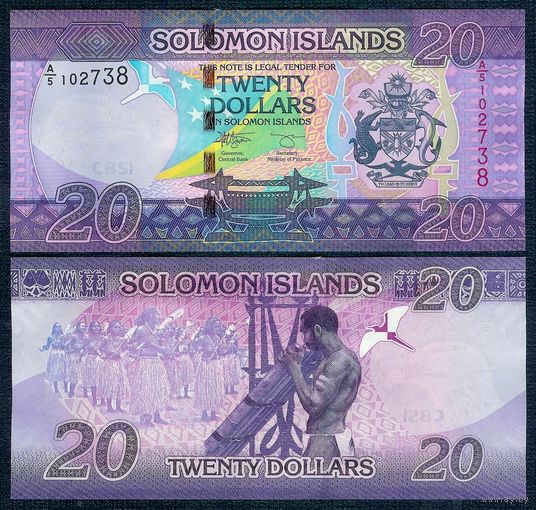 Соломоновы острова 20 долларов образца 2017 год, UNC