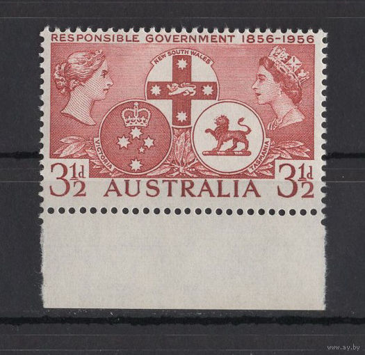 Австралия /Australia 1956** 100 лет правления в Новом Южном Уэльсе, Виктории и Тасмании. Королева Виктория и Елизавета II Mi#262