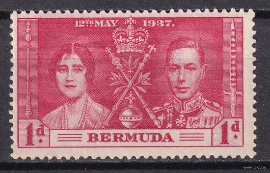 5.BrKS. Великобритания. Колонии. Бермуды. Коронация Георга VI и Елизаветы. 1937 г. 1d. Mi.#98.
