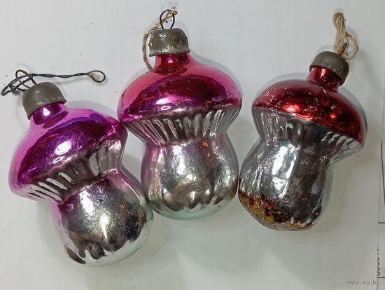 Ёлочная игрушка -  Грибы , СССР. ,