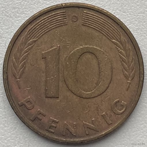 Германия 10 пфеннигов 1985 г. D