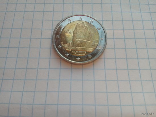 2 евро 2023 год Гамбург Германия год