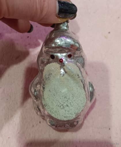 Ёлочная игрушка, стекло, дед мороз