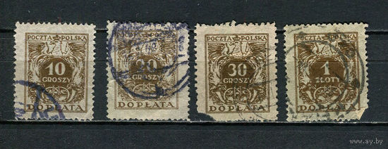 Польша - 1924/1926 - Цифры. Dienstmarken - 4 марки. Гашеные.  (Лот 9JJ)-TG2P35