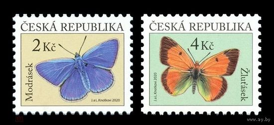 2020 Чехия 1092-1093 Фауна. Бабочки (I) **