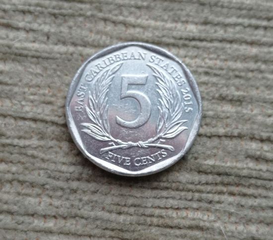 Werty71 Карибские острова 5 центов 2015 Елизавета 2 Карибы