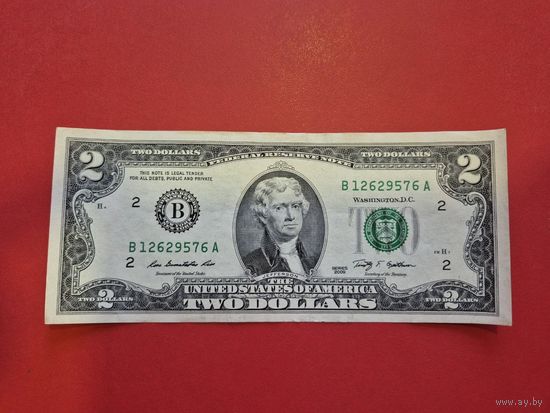 2 доллара    серич B Федеральный резервный банк Нью-Йорка