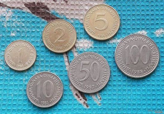 Набор монет Югославия 1, 2, 5, 10, 50, 100 динар. Предложи свою цену или обмен!