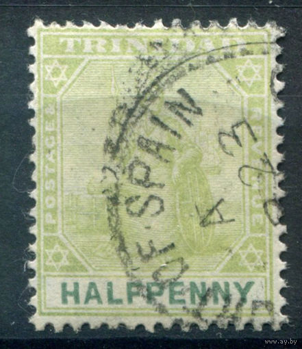 Британские колонии - Тринидад - 1904/09г. - Британия, тип b, 1/2 P - 1 марка - гашёная [Mi 54 b]. #4-B5-132-A-1