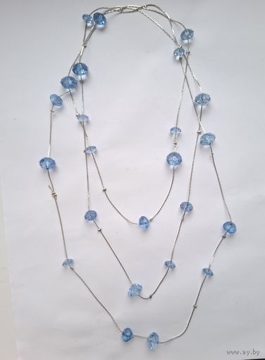 Бусы. Сотуар с шариками. Цветное чешское стекло. Колье. Длина 150 см