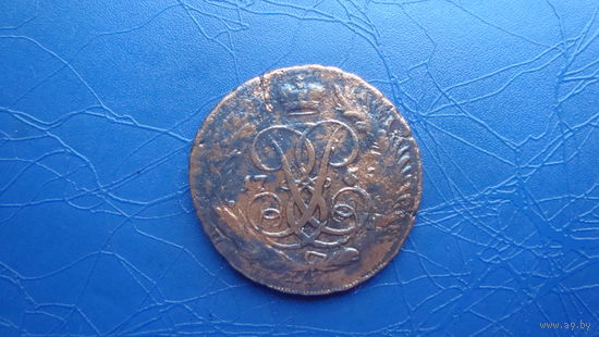 2 копейки 1757 перечекан (4934)