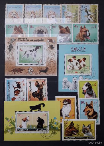 Азия. Марки 70-80-х гг. Собаки. Одним лотом с 1р без МЦ.