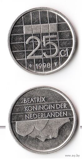 25 центов Нидерланды 1998 года