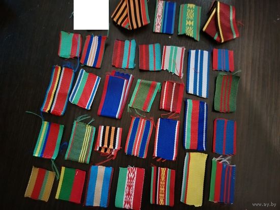 Лента к медалям, на планку, остатки (кусочки) см.фото