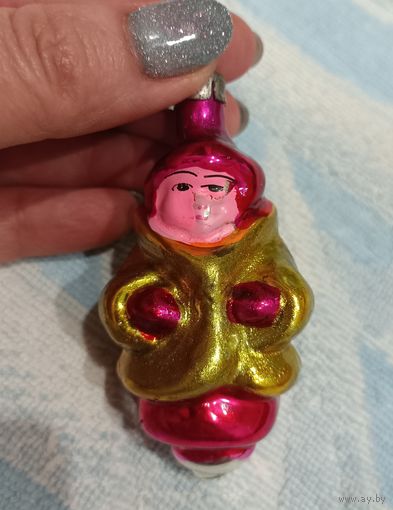 Елочные игрушки, стекло, барышня в шубе, укутыш