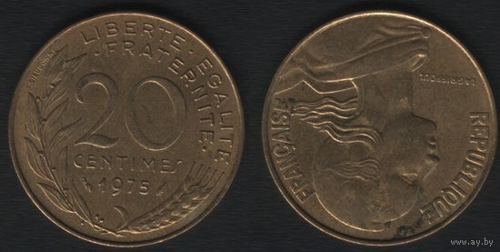 Франция _km930 20 сантим 1975 год XF (6873_-pav214