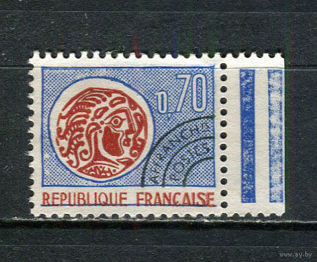Франция - 1969 - Монета 0,70Fr - [Mi.1658] - 1 марка. Чистая без клея.  (Лот 84Fk)-T25P20