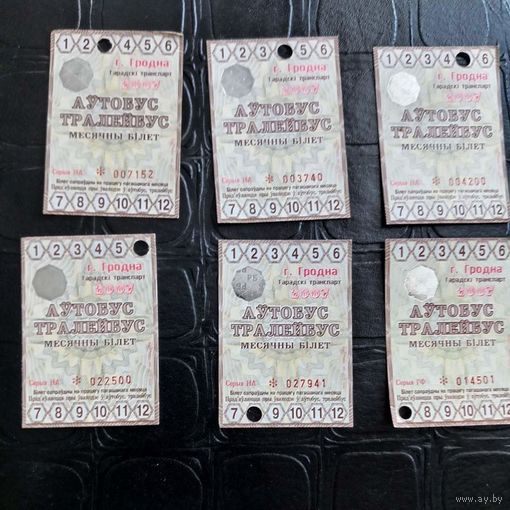 Проездные билеты 2007 г.Гродно