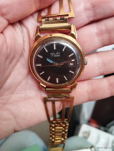 Часы наручные с браслетом Полет, Au20M. СССР