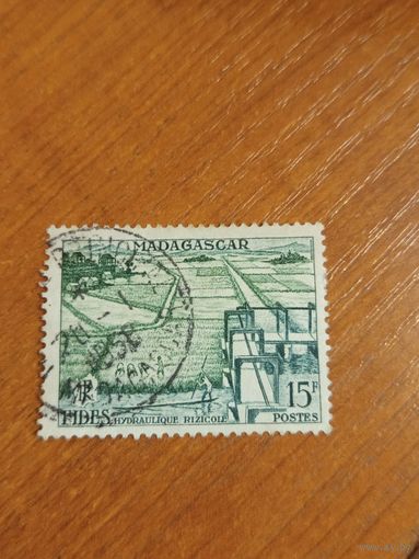 1956 французская колония Мадагаскар флора рисовые поля (3-4)