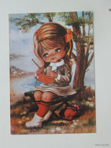 Девочка арабская открытка 1970-е 10х15 см