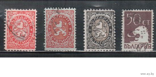 Болгария-1925, (Мих.186-189),   гаш. , Стандарт, Гербы (полная серия)(1)