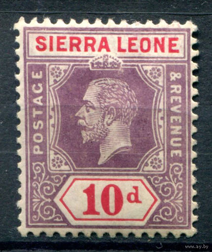 Британские колонии - Сьерра-Леоне - 1912г. - король Георг V, 10 P - 1 марка - MH [Mi 91]. #4-B5-130-A-1