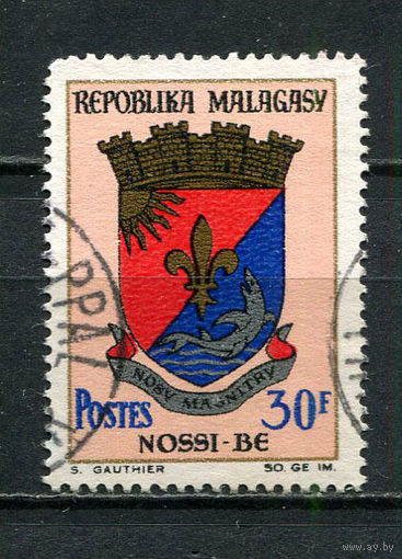 Малагасийская республика - 1963 - Герб 30Fr - [Mi.516] - 1 марка. Гашеная.  (Лот 46Fz)-T25P39