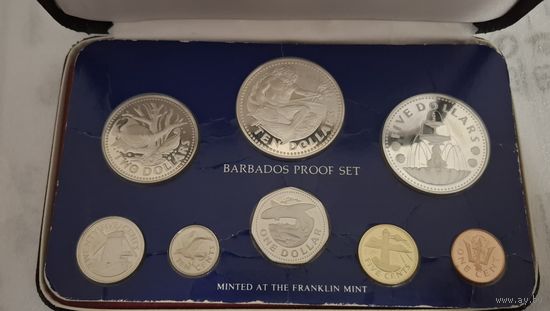 Набор монет Барбадос, 1980г. Серебро.