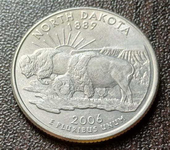 США , 2006    P   Квотер штата Северная Дакота    ( 1-6-4 )