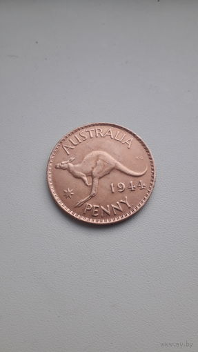 АВСТРАЛИЯ 1 пенни 1944 год/ точка после penny/